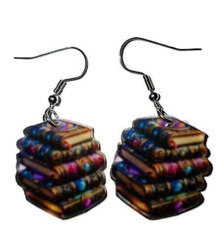 Könyves fülbevaló - élénk