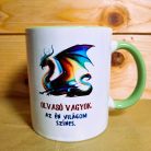 Bögre - sárkányos - zöld