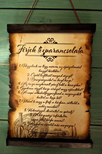 Férjek tízparancsolata pergamen