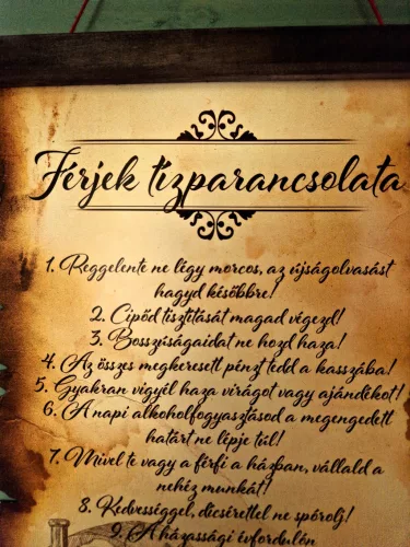 Férjek tízparancsolata pergamen