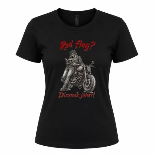 Női póló - Red flag - fekete